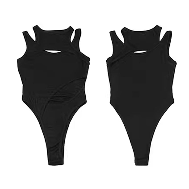 Asymmetrical Cut-Out Bodysuit