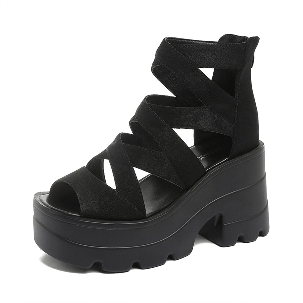Black Elevated Sandals