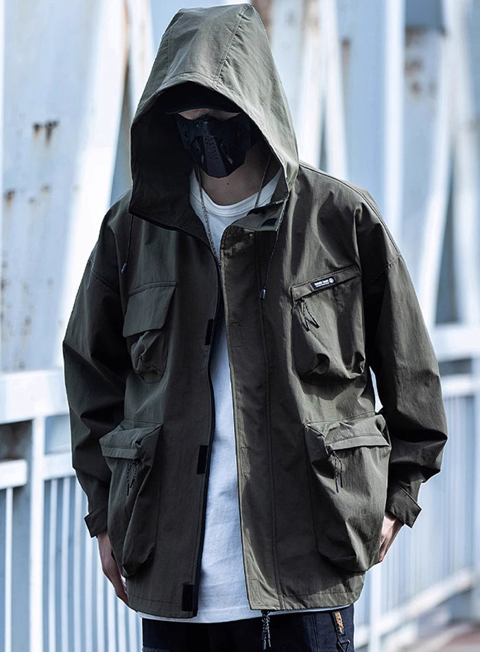 Hooded Cargo Techwear Jacket