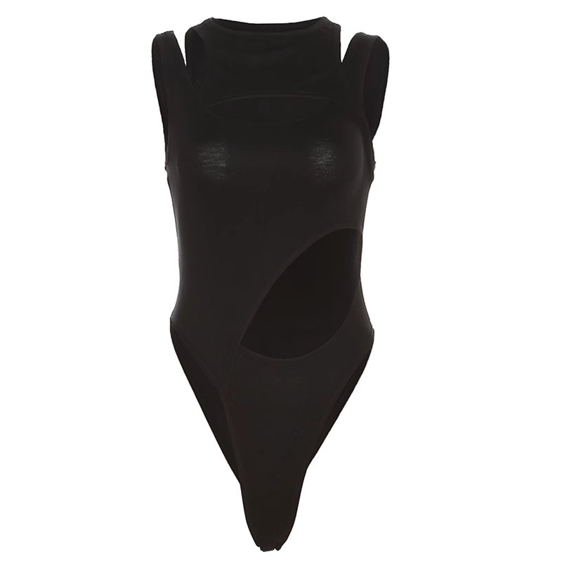 Asymmetrical Cut-Out Bodysuit