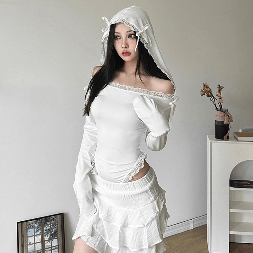 White Hooded Bodysuit