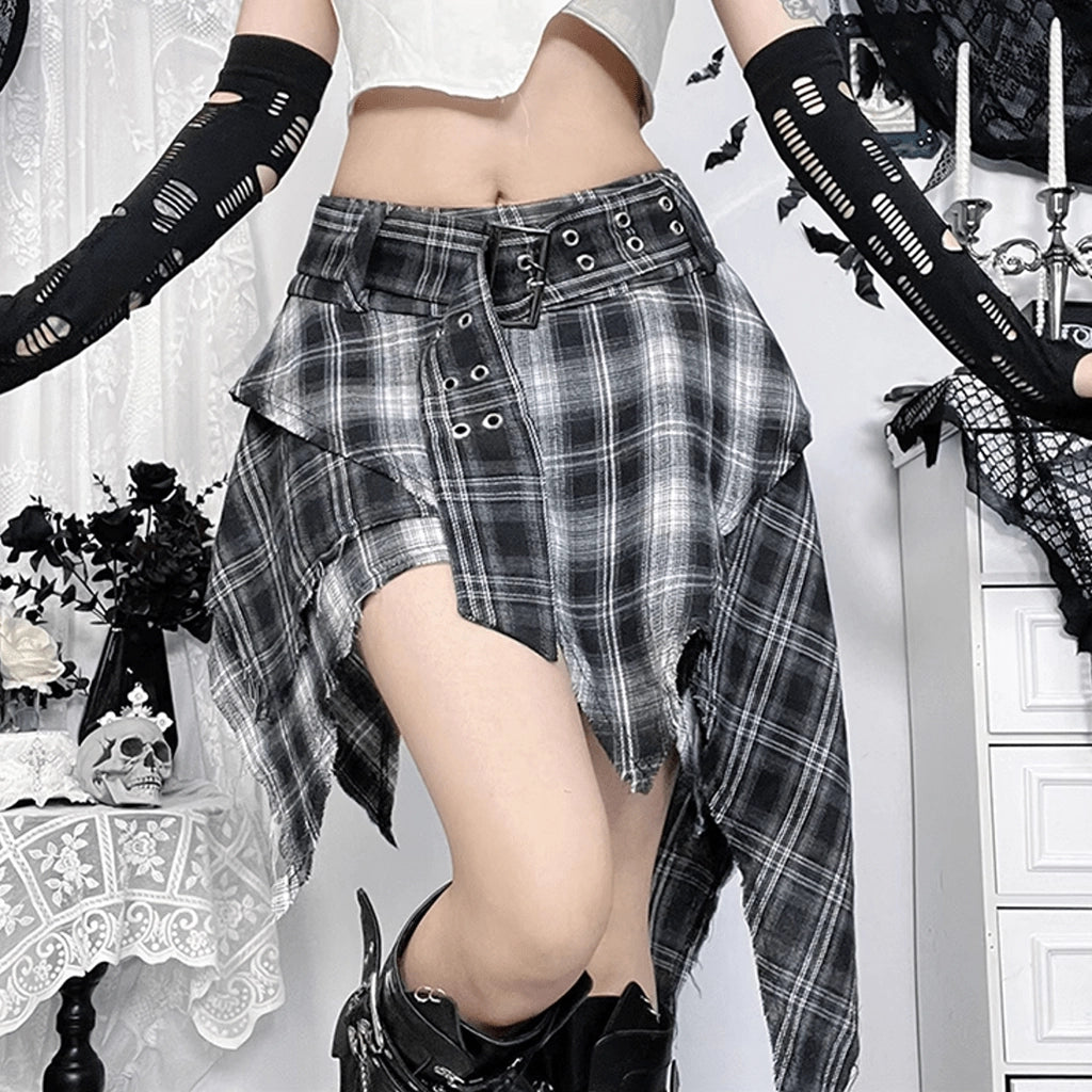 Grunge Plaid Skirt