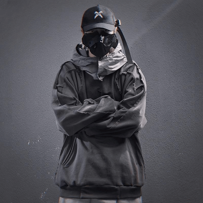 Black Techwear Hoodie