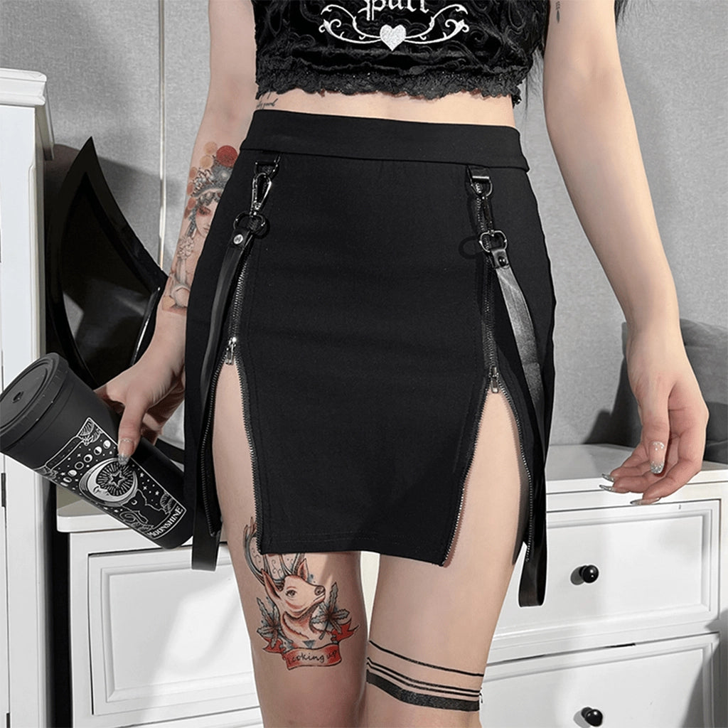 Zipper Slit Skirt