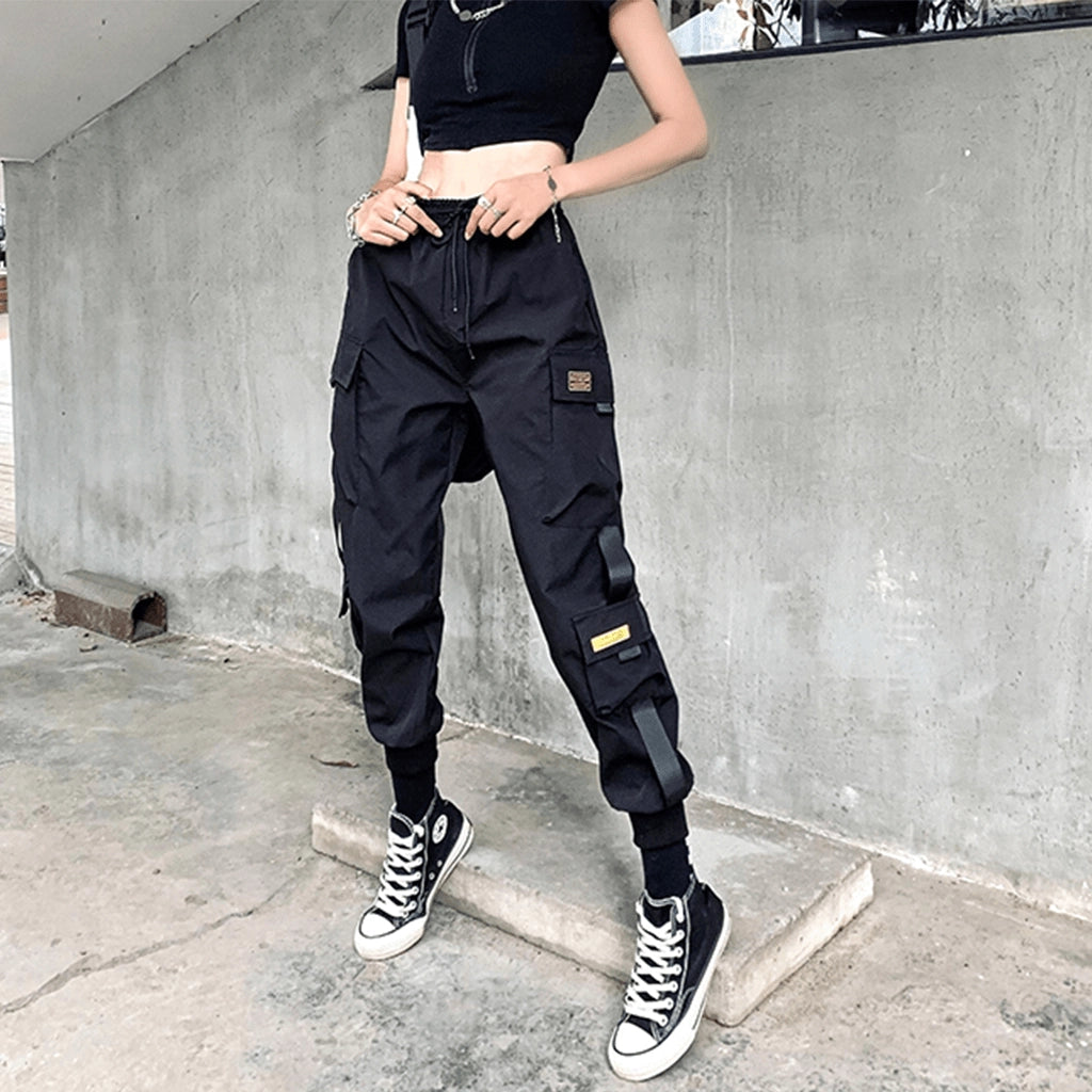 Black Cargo Joggers