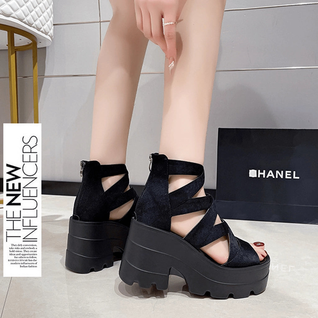 Black Elevated Sandals