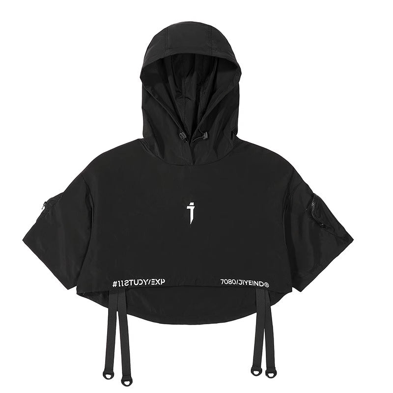 Cropped Techwear Hoodie