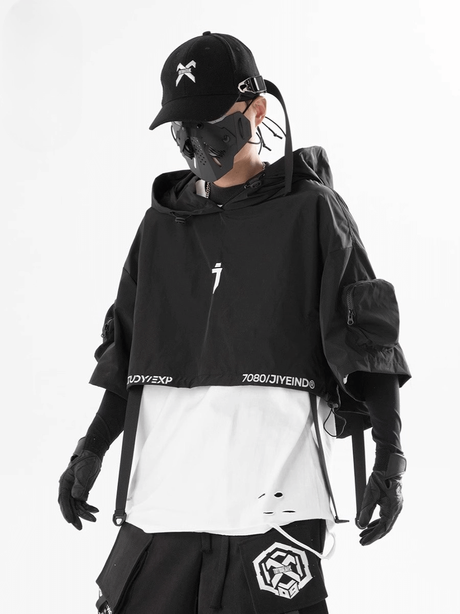 Cropped Techwear Hoodie