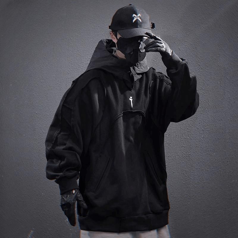 Black Techwear Hoodie