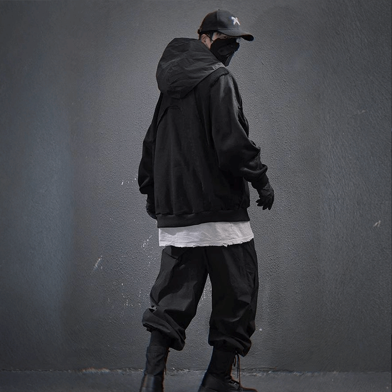 Black Techwear Hoodie
