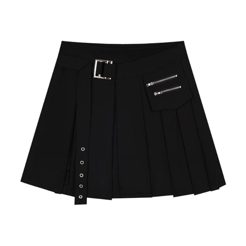 Black Techwear Pocket Skirt