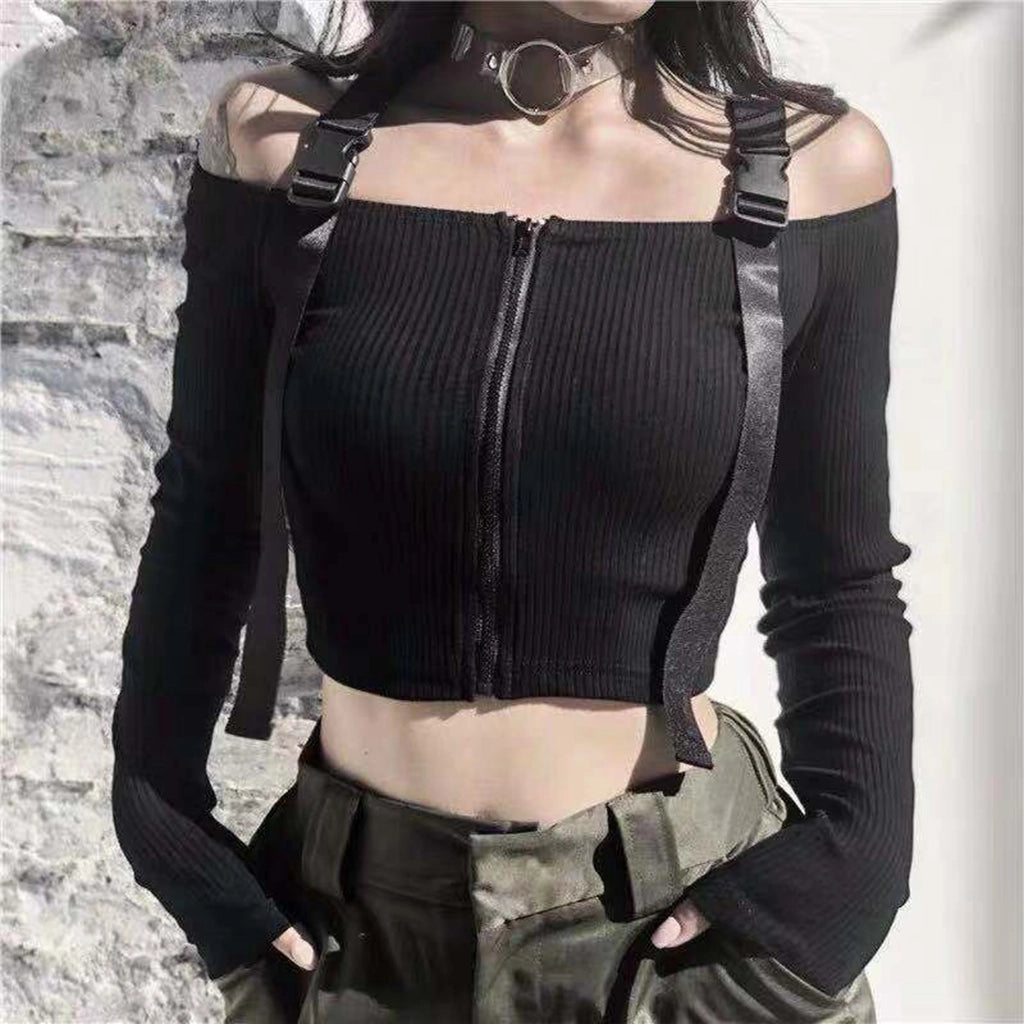 Tactical Off-Shoulder Top