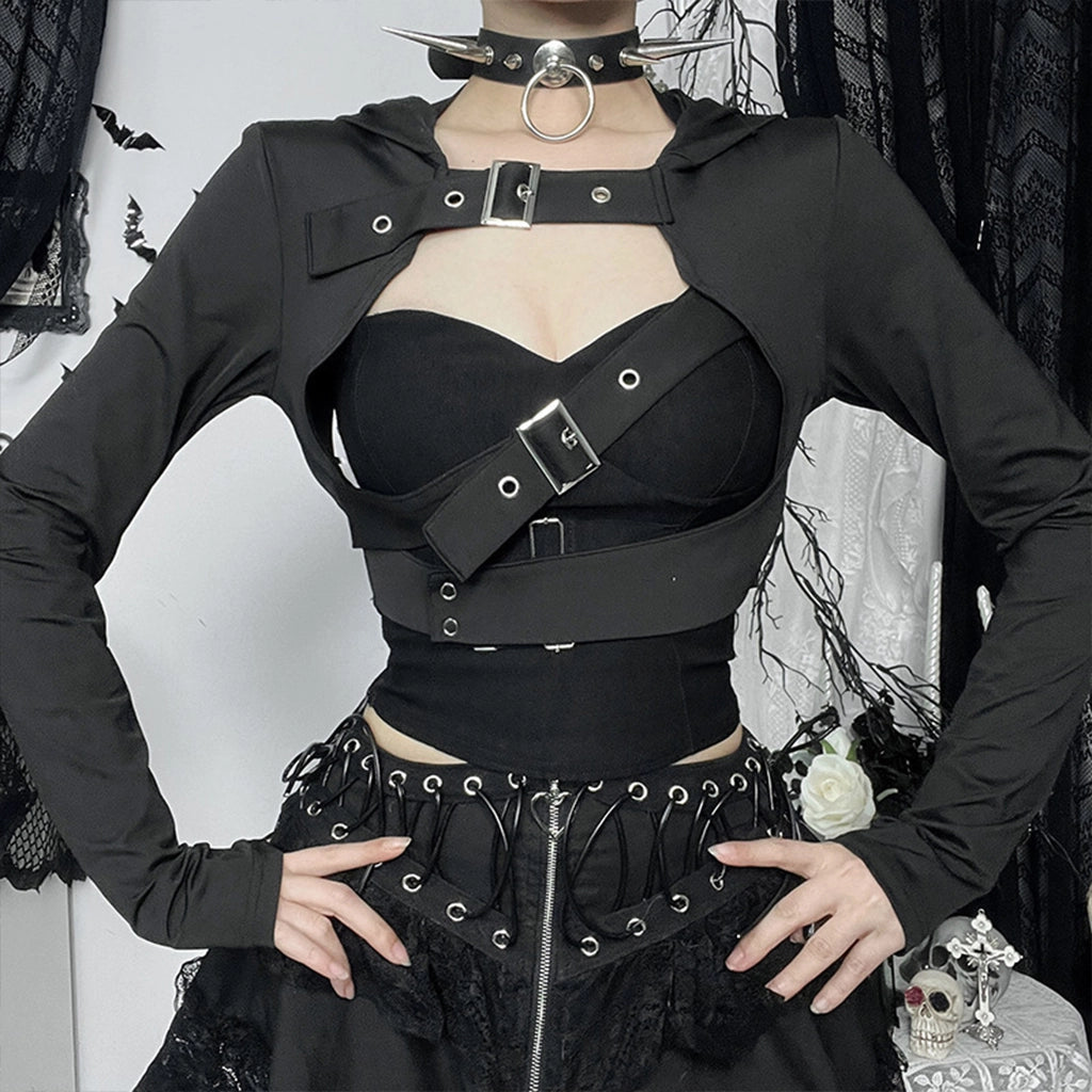 Gothic Hooded Shrug Top