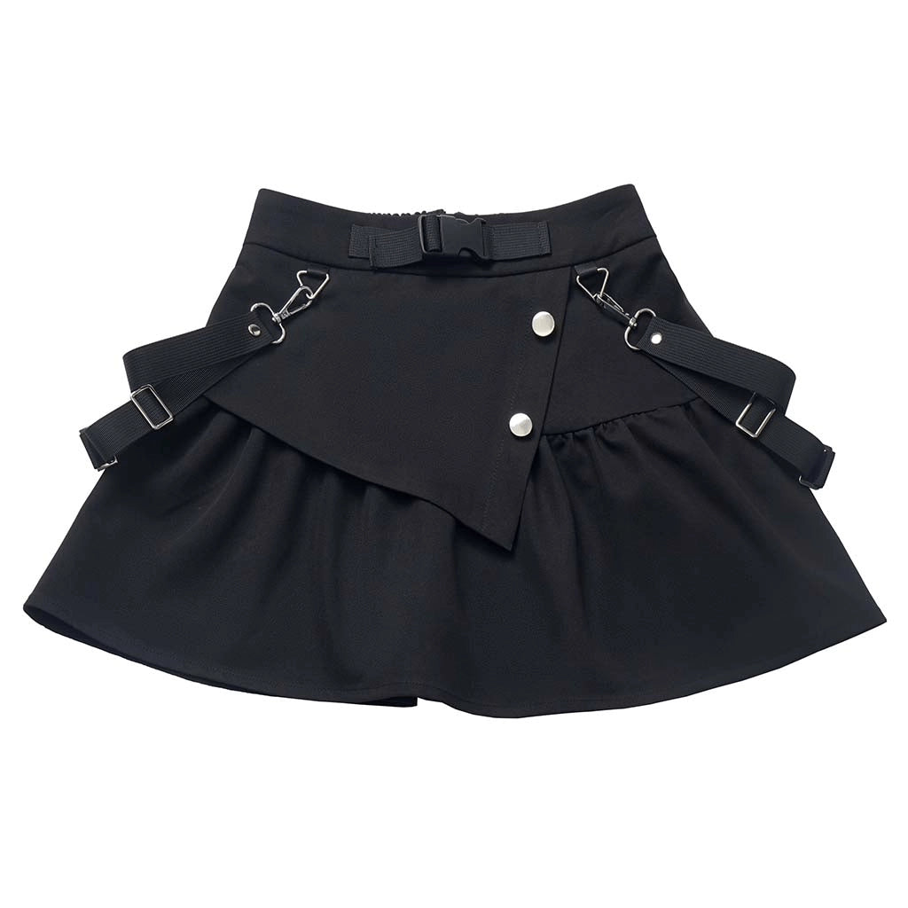 Black Techwear Mini Skirt