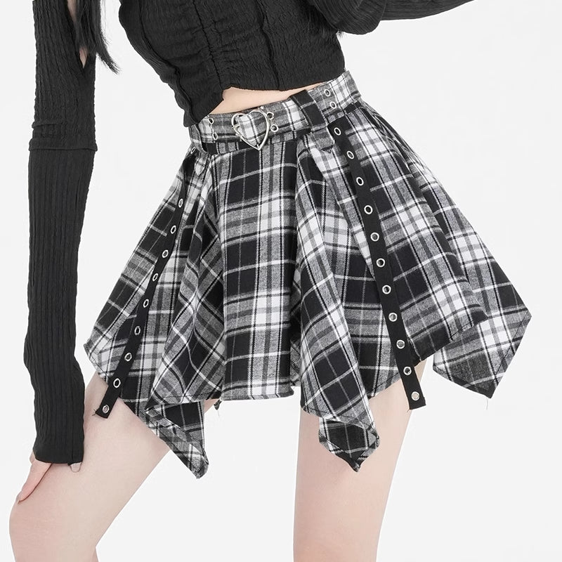 Plaid Pleated Mini Skirt