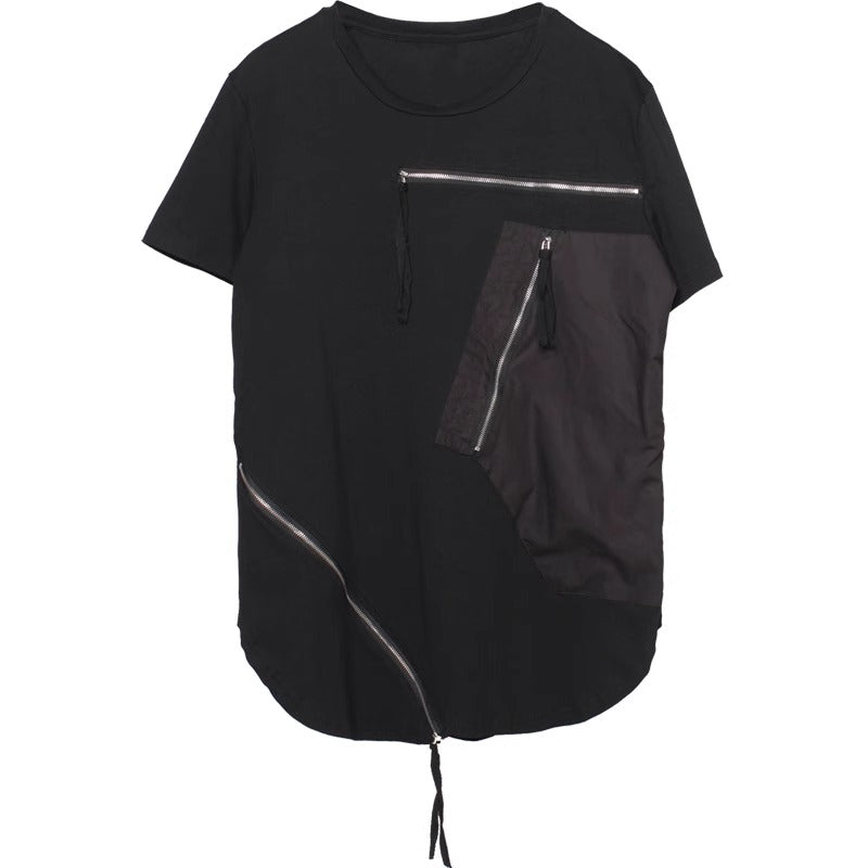 Zipper Splicing Streetwear Shirt