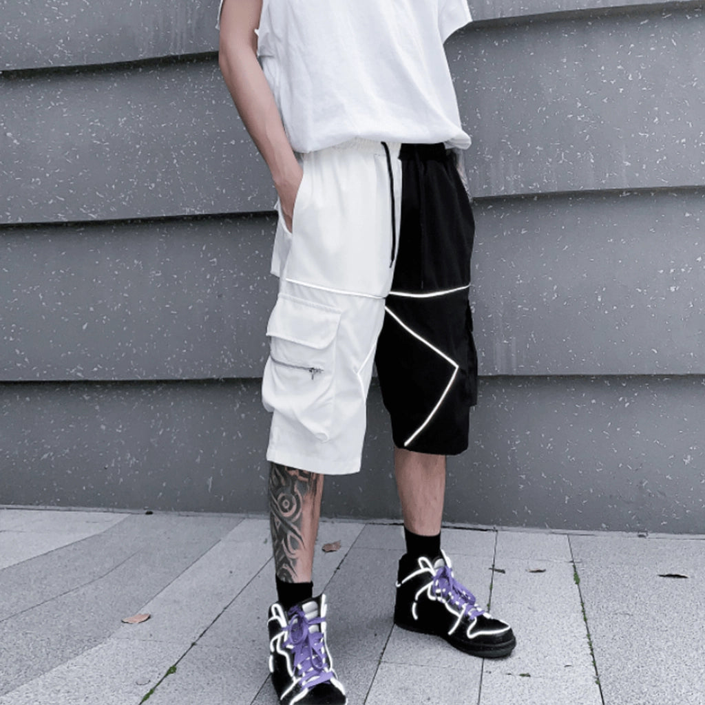 Black White Tech Shorts