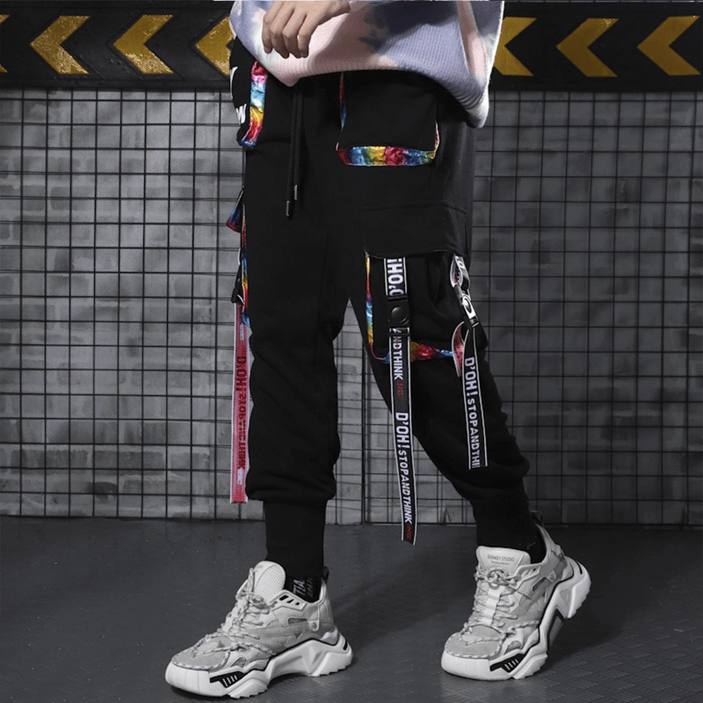 Rainbow Straps Techwear Pants