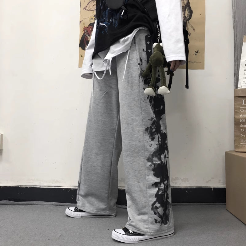 Abstract Print Techwear Pants