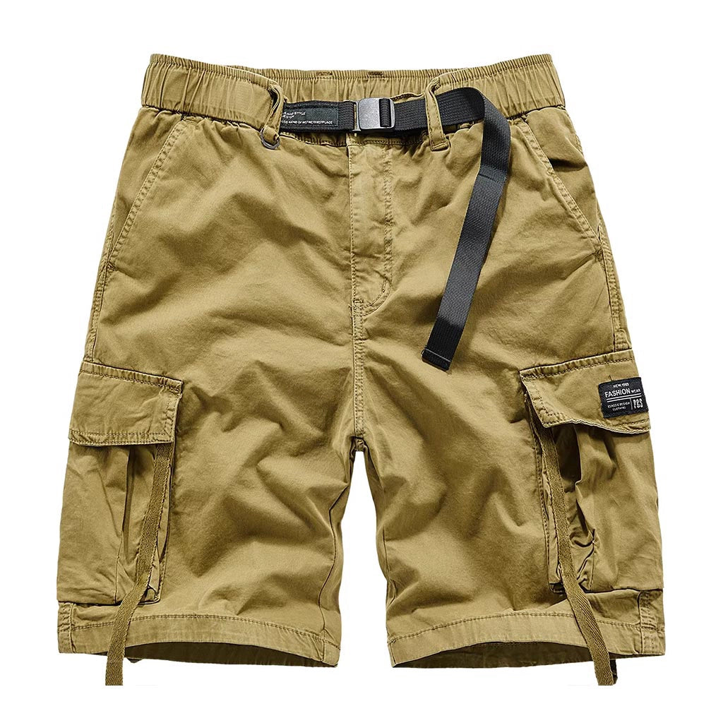 Adjustable Gray Techwear Cargo Shorts