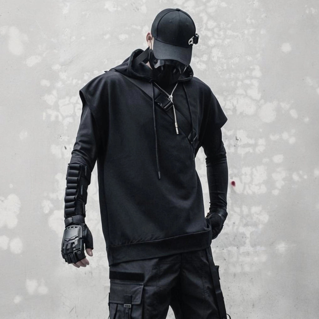 Sleeveless Techwear Hoodie