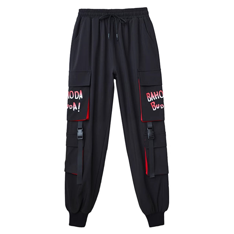 Urban Graffiti Print Cargo Pants