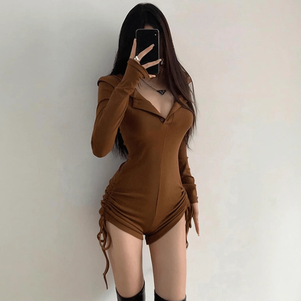 Brown Hoodie Playsuit