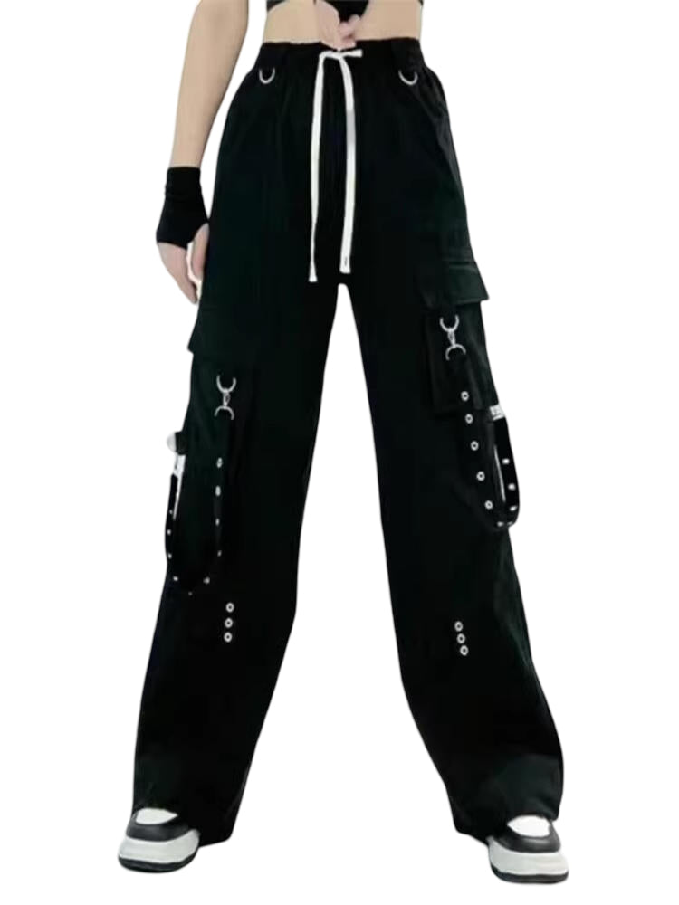 Chain Embellished Techwear Pants