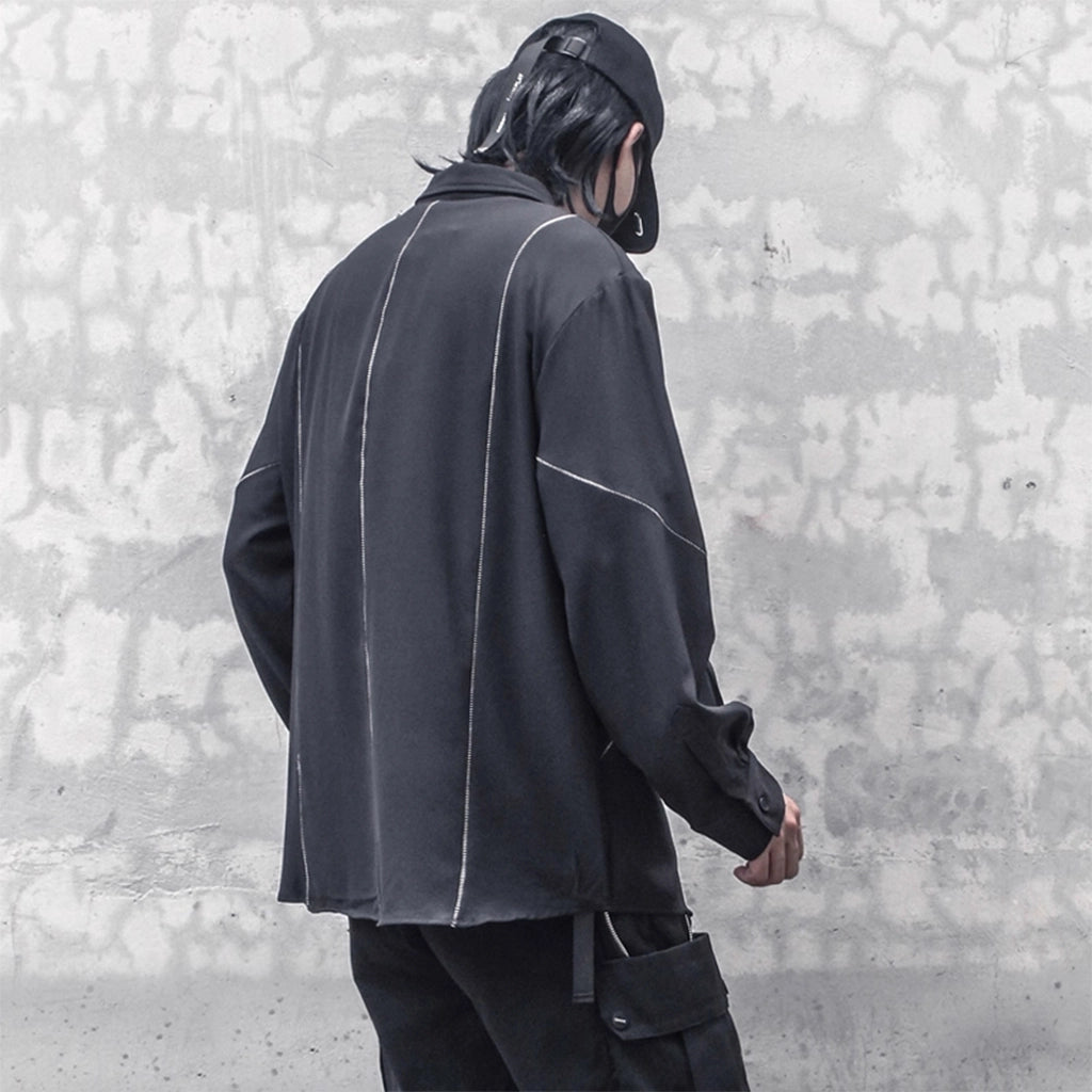 Contrast Stitch Techwear Shirt