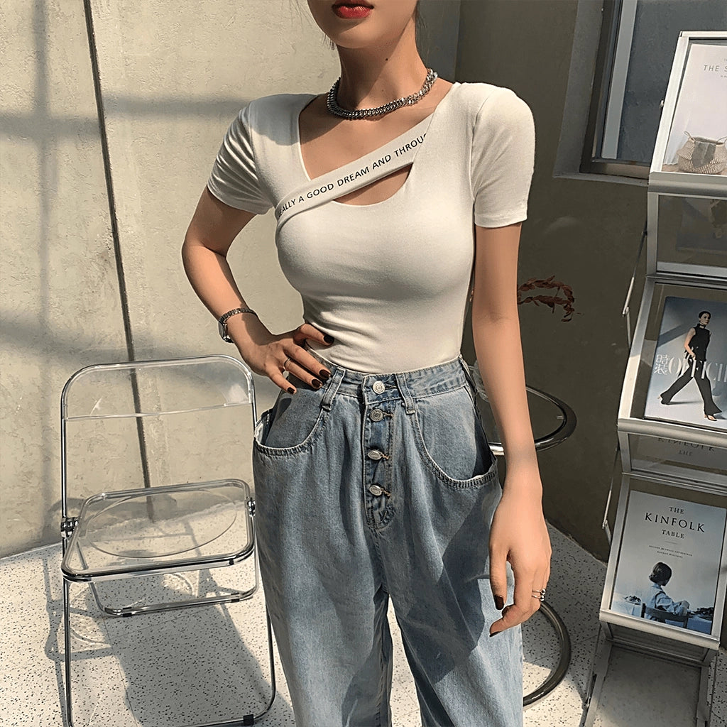 Fitted Black Short Sleeve