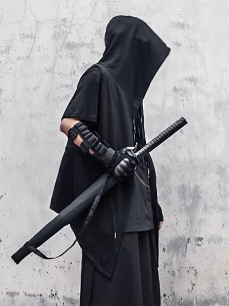 Black Sleeveless Cloak