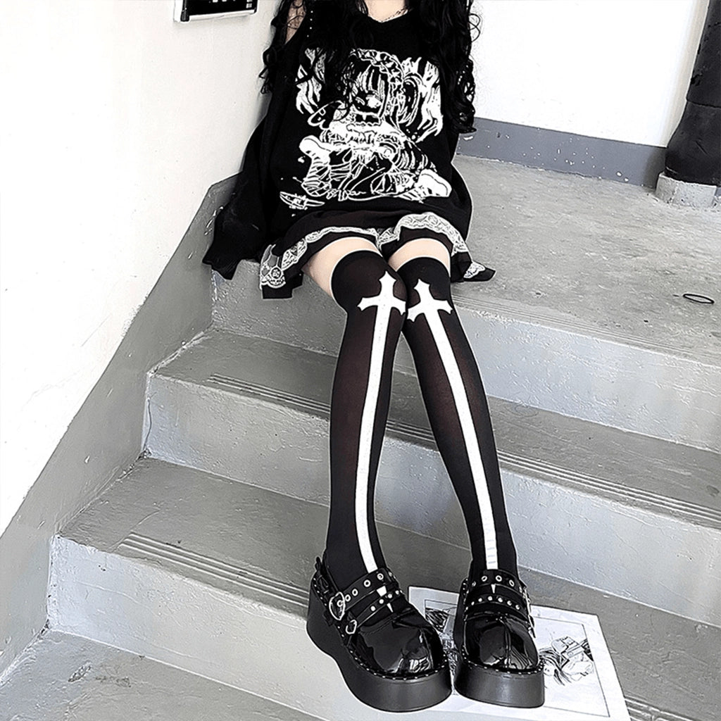 Gothic Cross Socks