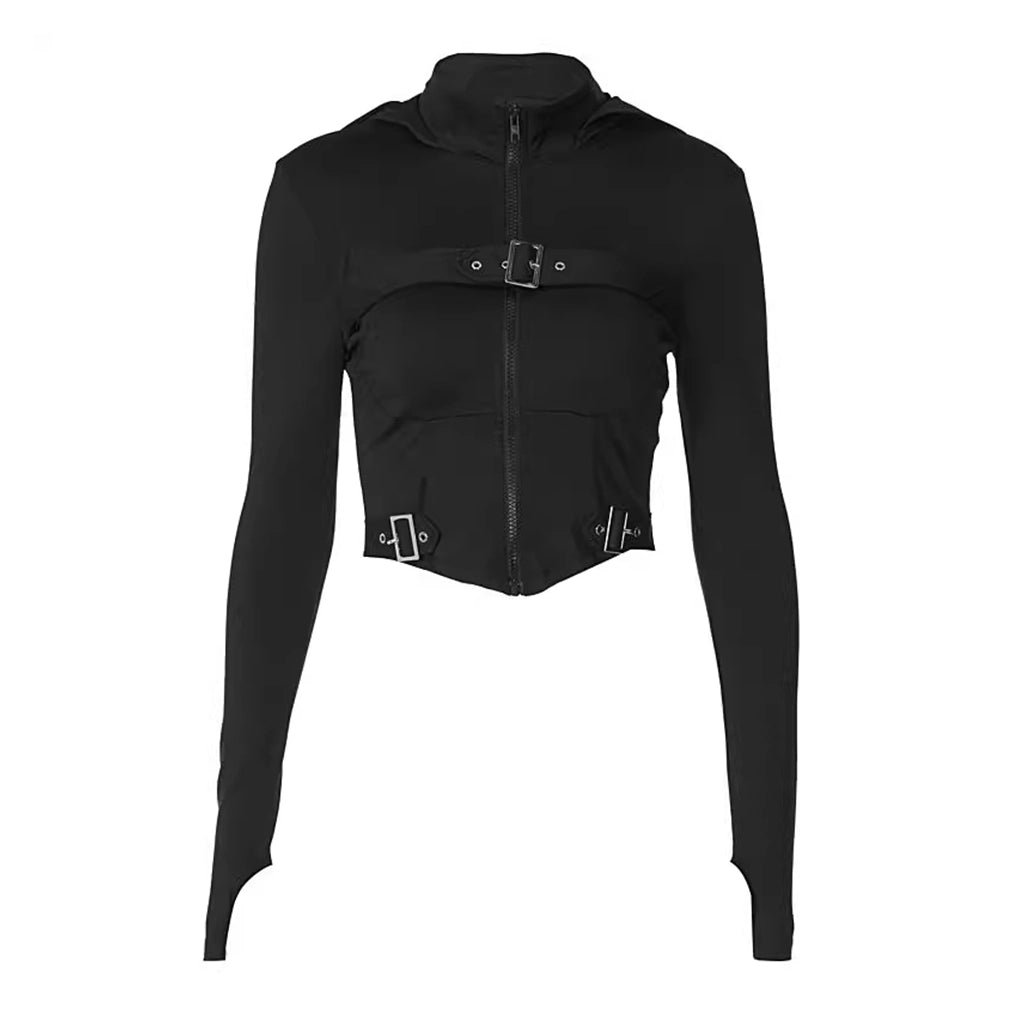 Cropped Zip Techwear Jacket