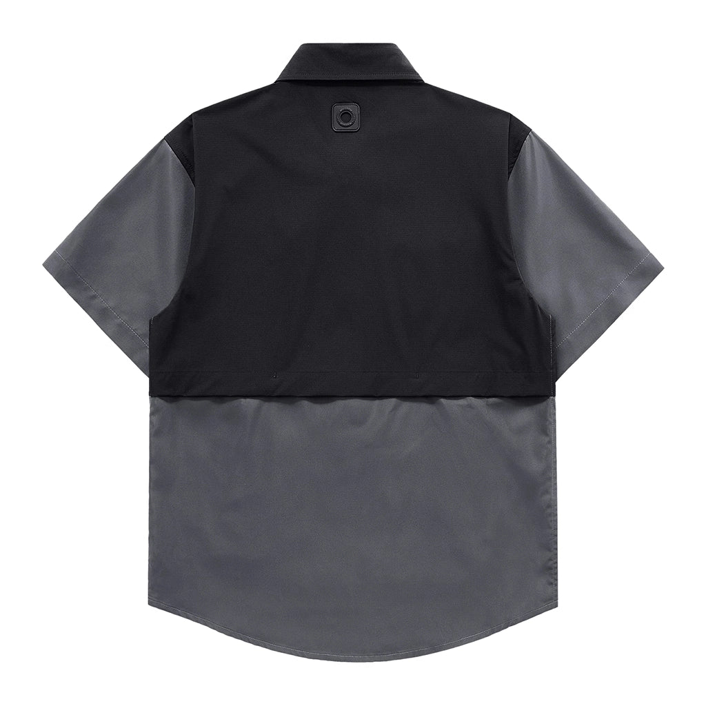 Dual-Layer Black Techwear Shirt