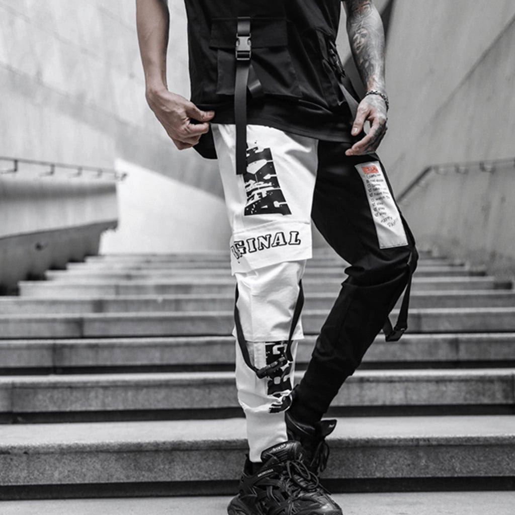 Black White Cyberpunk Joggers