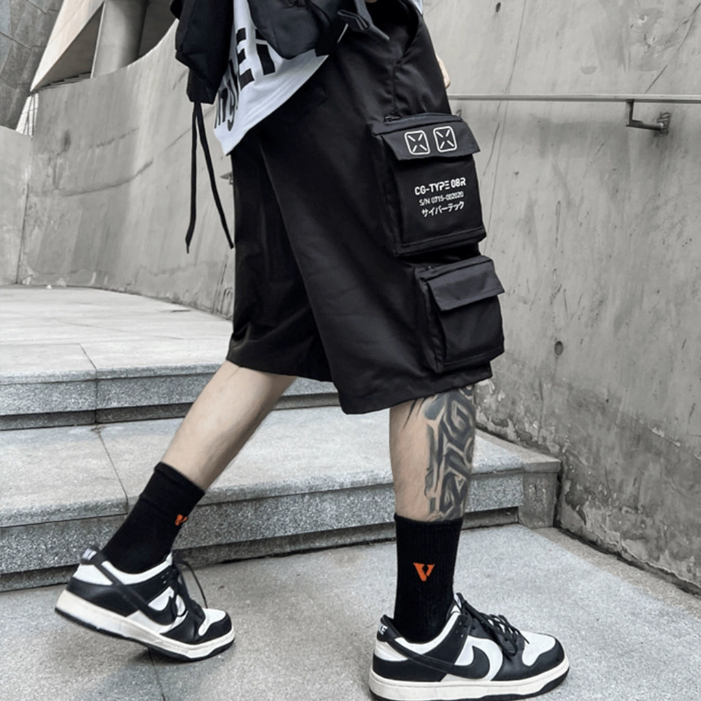 Utility Pockets Techwear Shorts