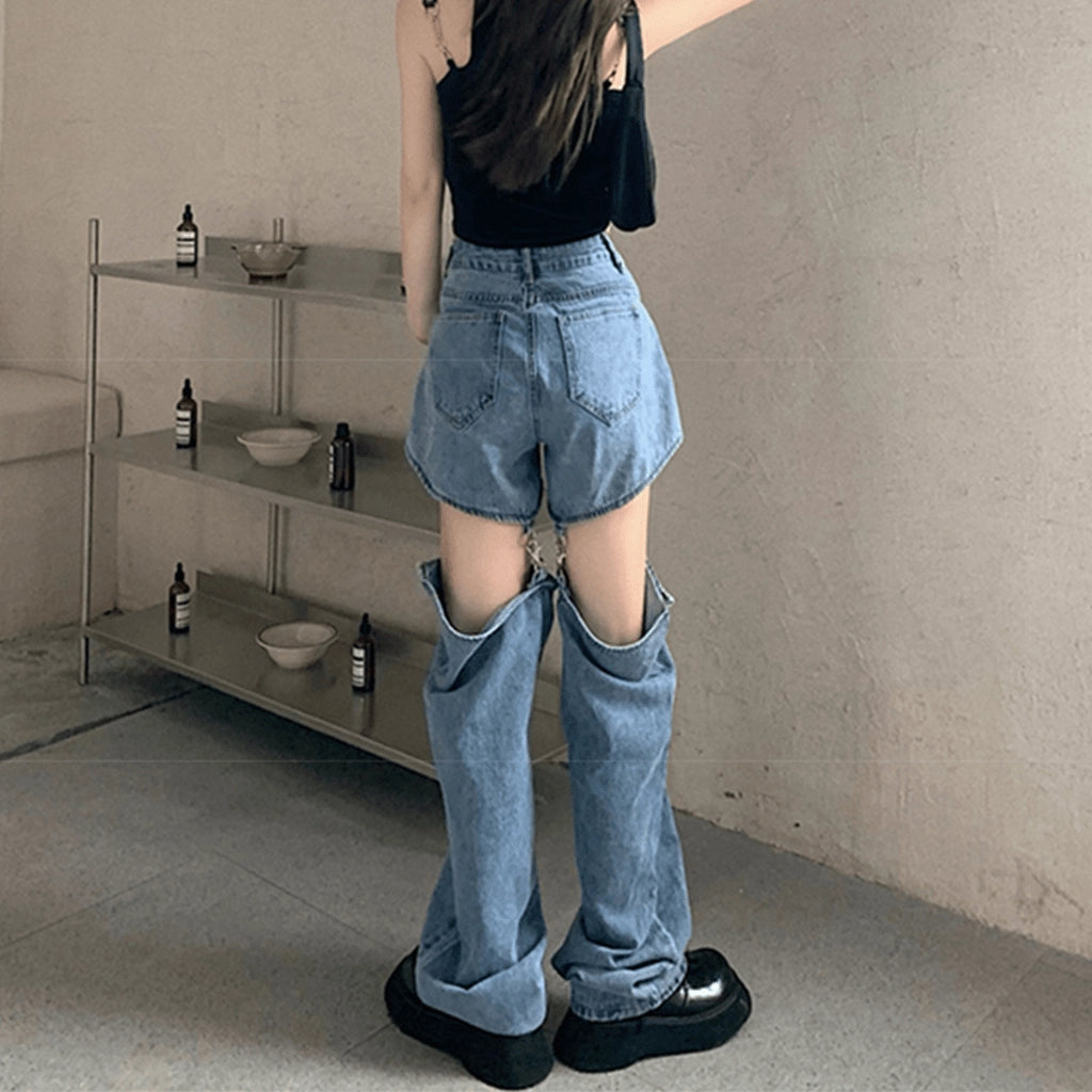 Detachable Denim Pants
