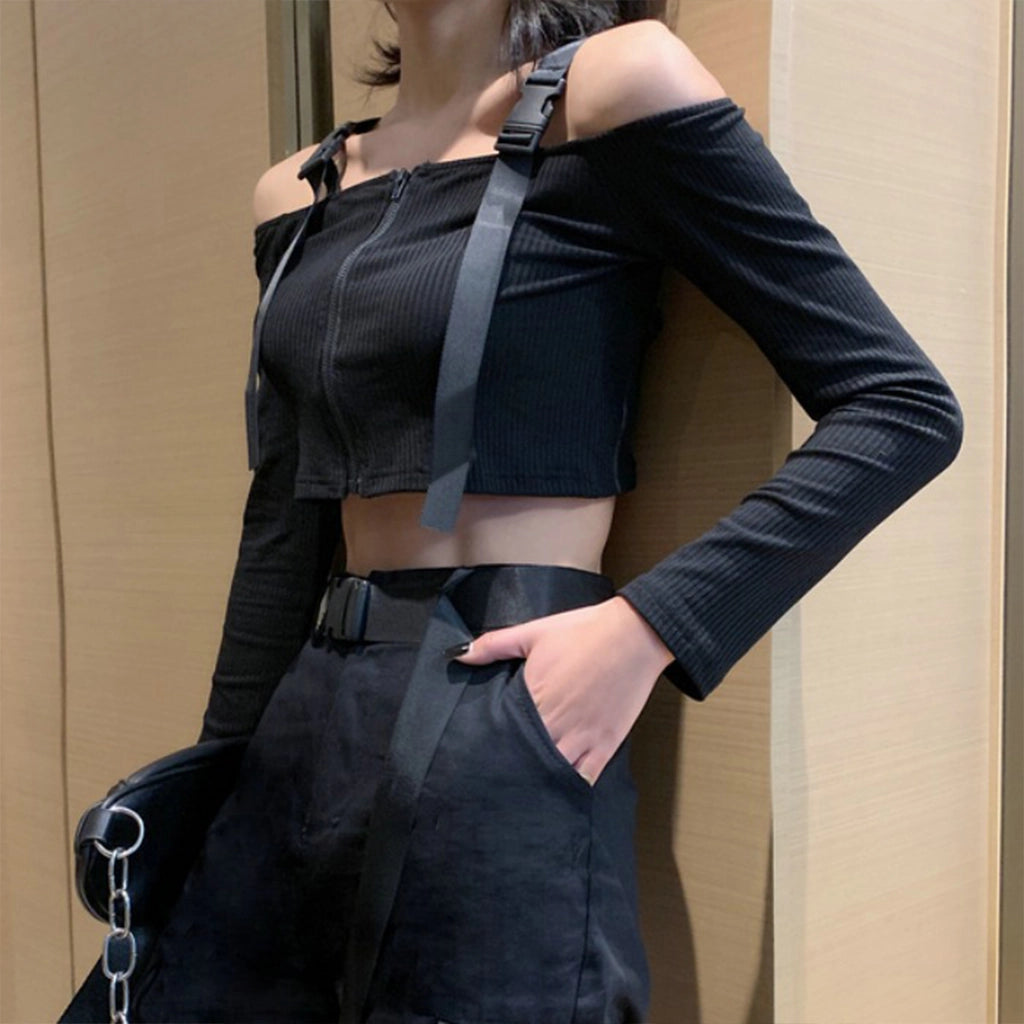 Tactical Off-Shoulder Top