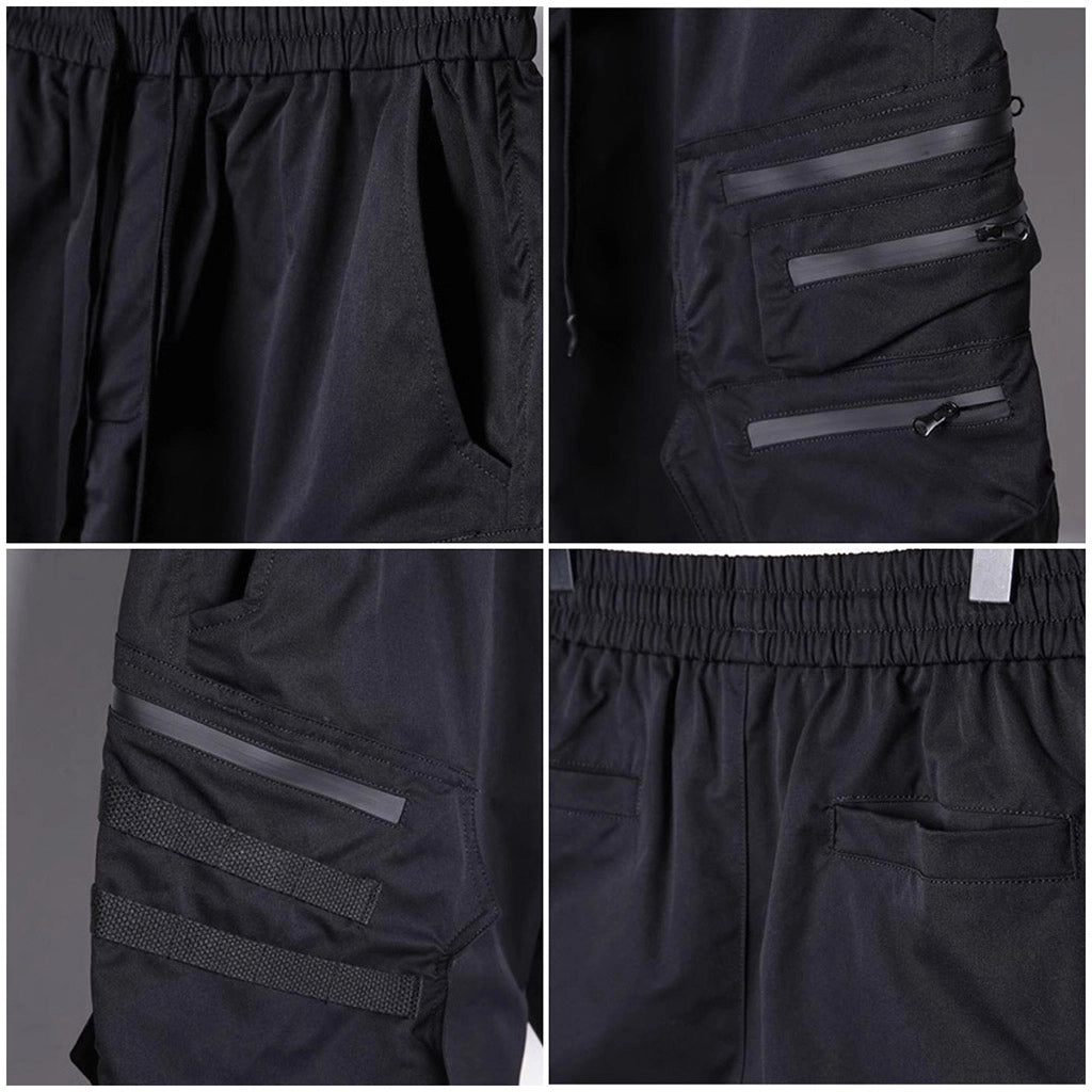 Black Urban Techwear Shorts
