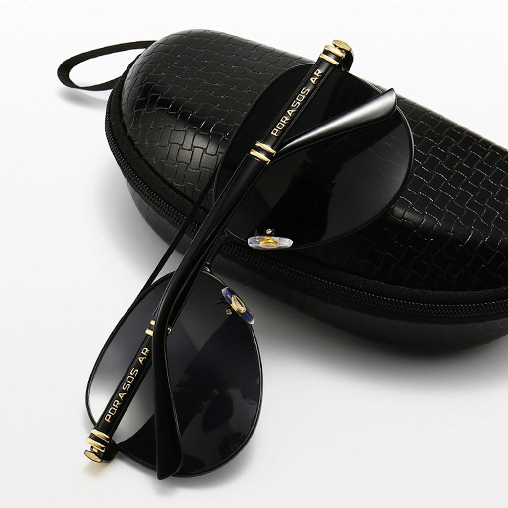 Black Lens Aviator Sunglasses