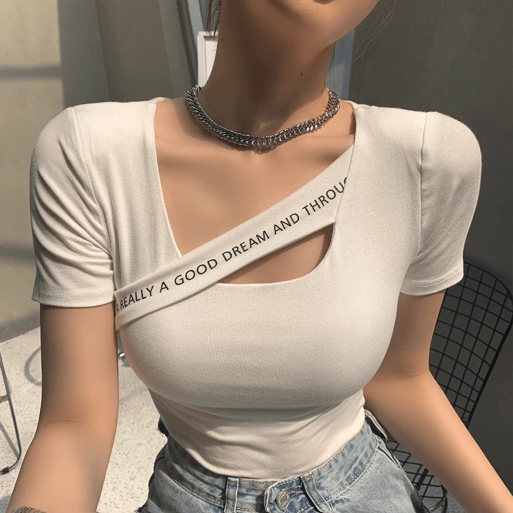 Fitted Black Short Sleeve