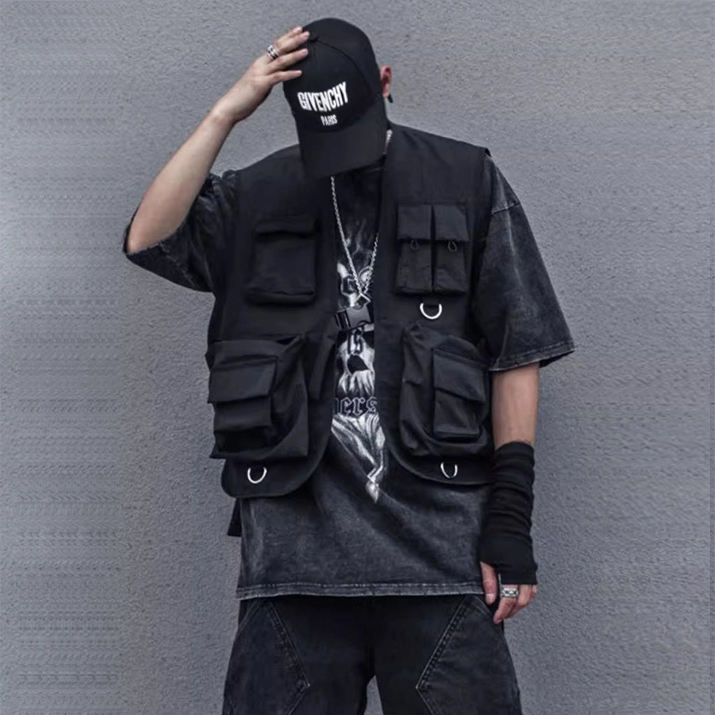 Durable Black Cargo Vest