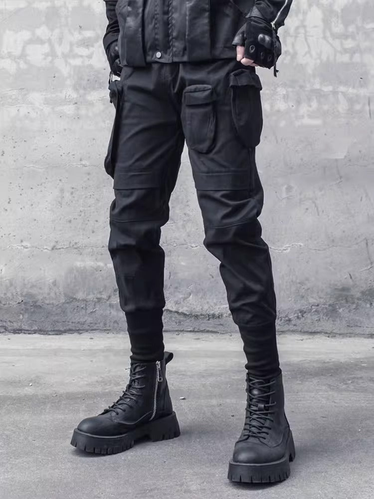 Black Slim Fit Cargo Pants