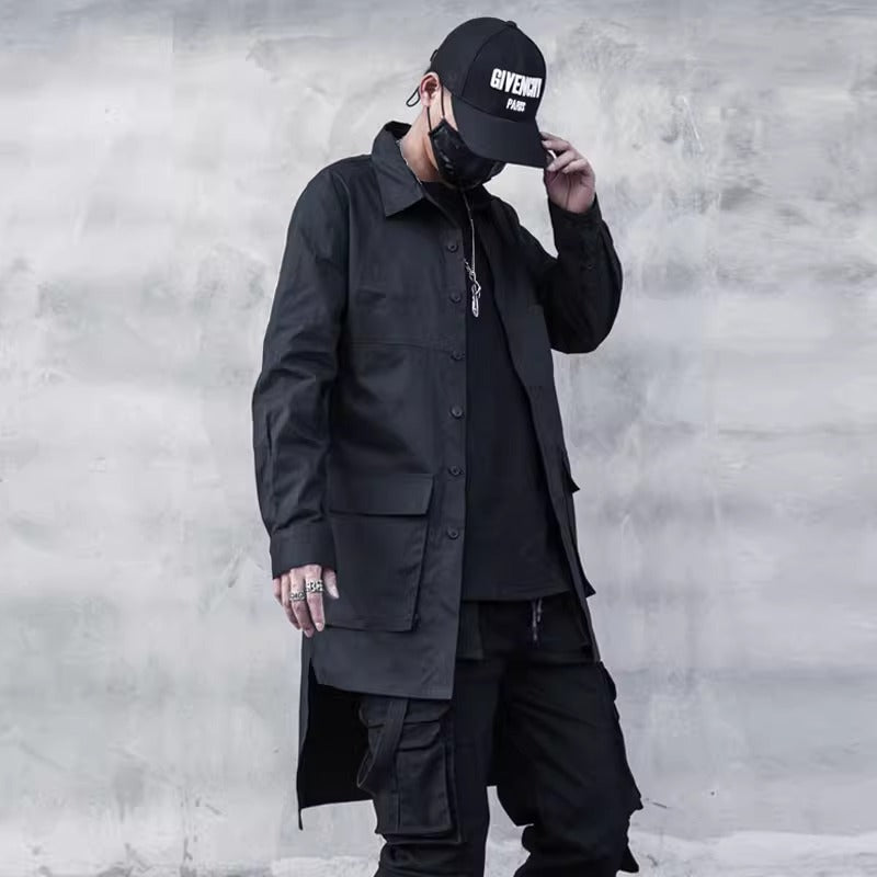 Black Long Streetwear Shirt