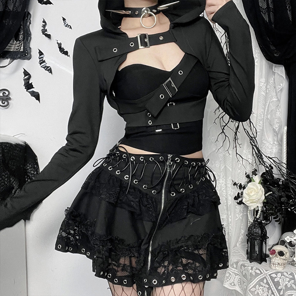 Gothic Hooded Shrug Top