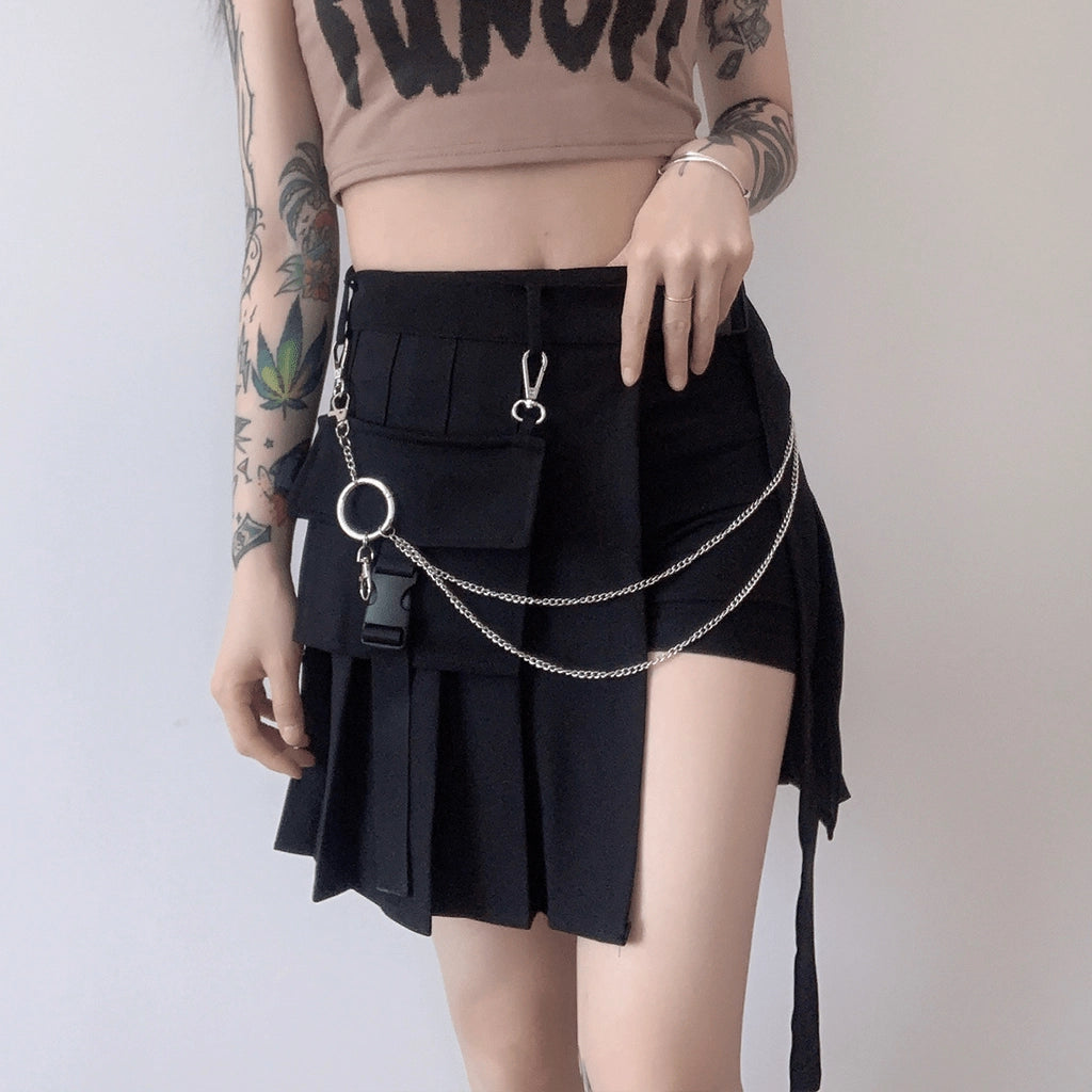 Tactical Streetwear Mini Skirt