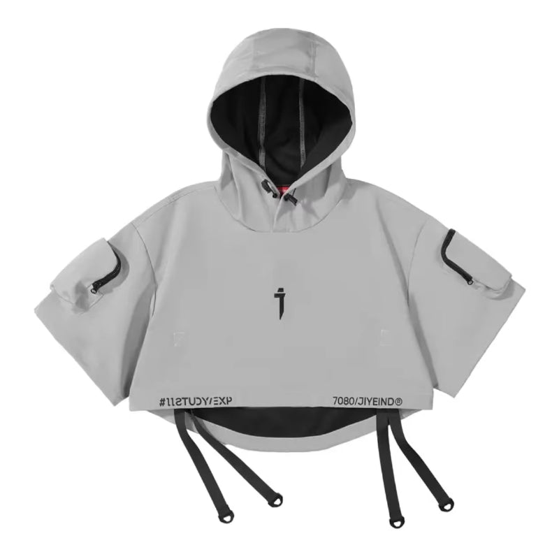 Cropped Techwear Hoodie