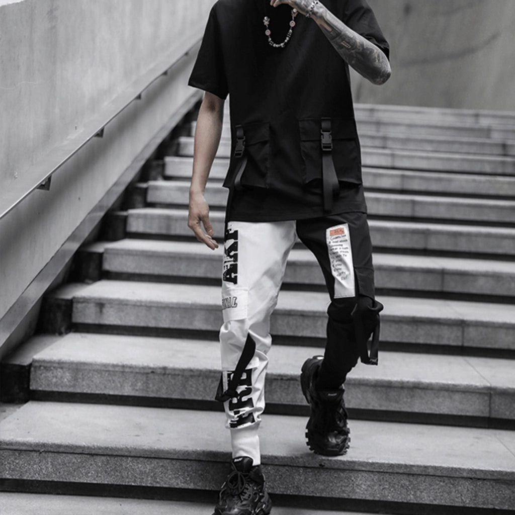 Black White Cyberpunk Joggers