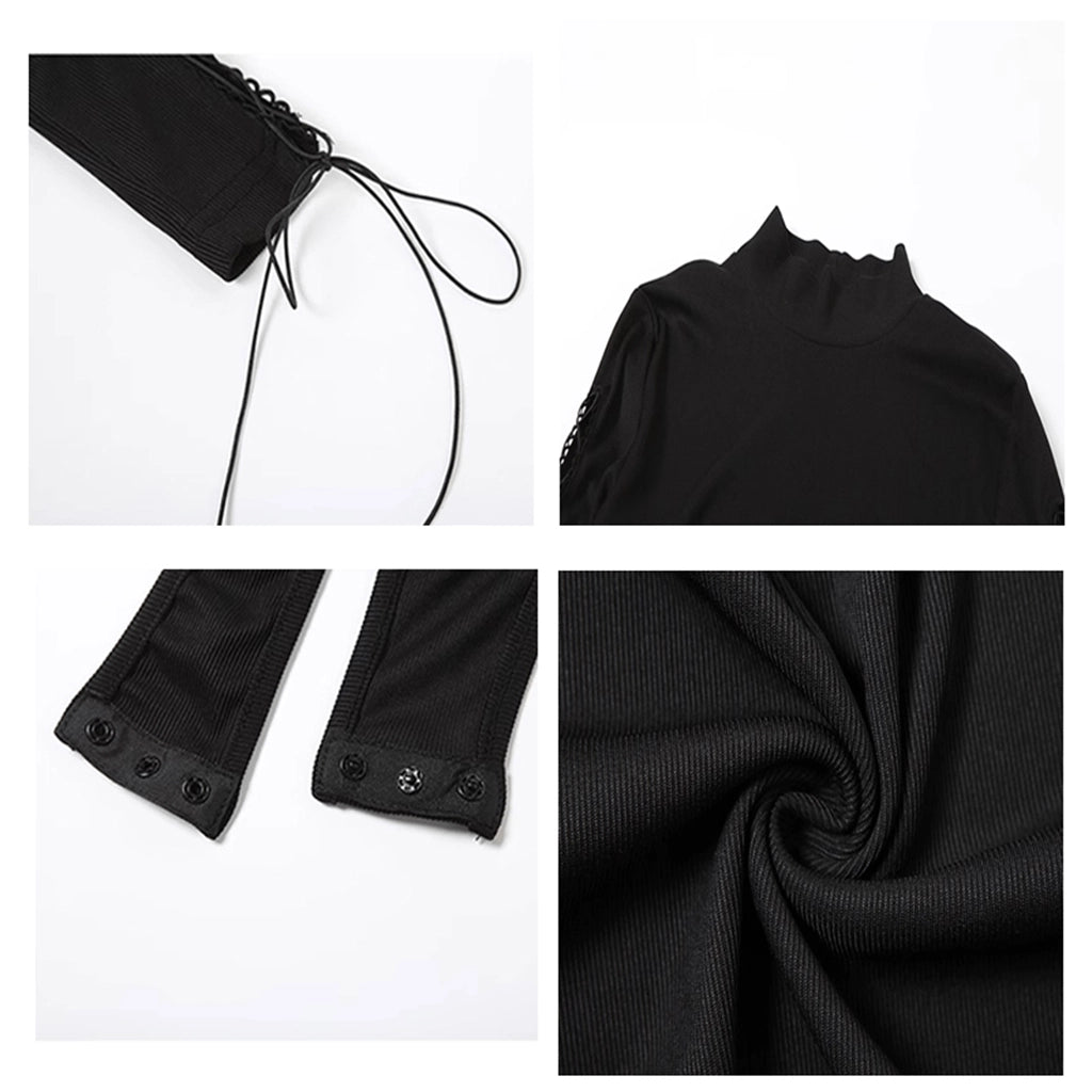 High Neck Lace-Up Bodysuit