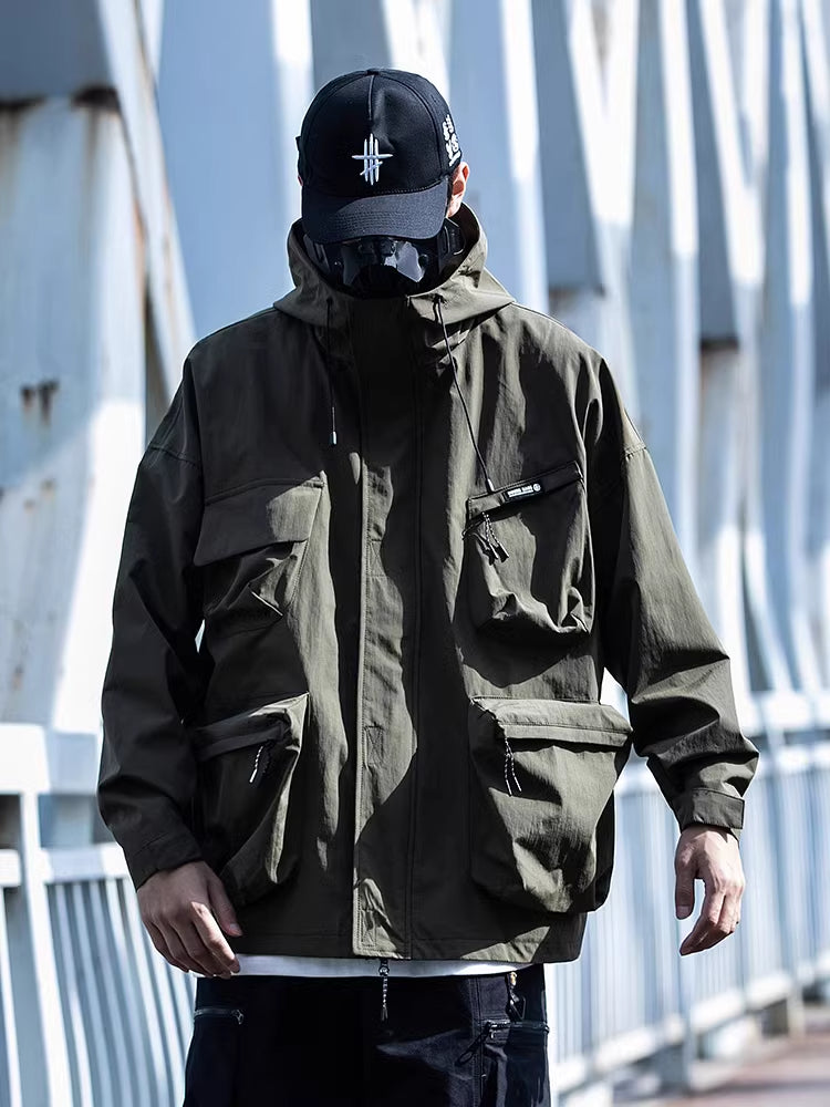 Hooded Cargo Techwear Jacket